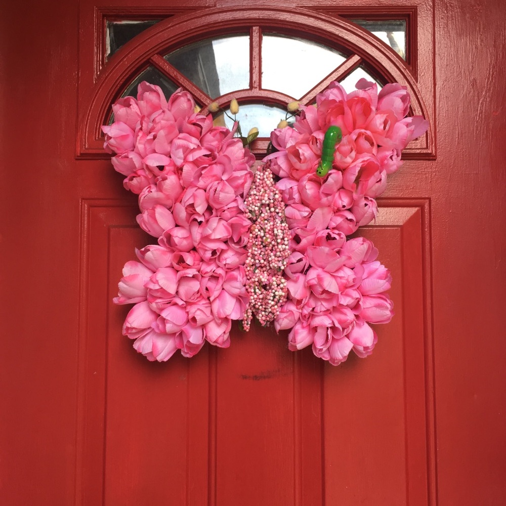 Pink Butterfly 🦋 Handmade Wreath By Me